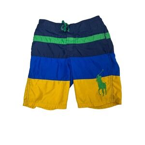 Polo Ralph Lauren Youth Small 8 Big Pony Swim Trunks Mesh Lined Drawstring